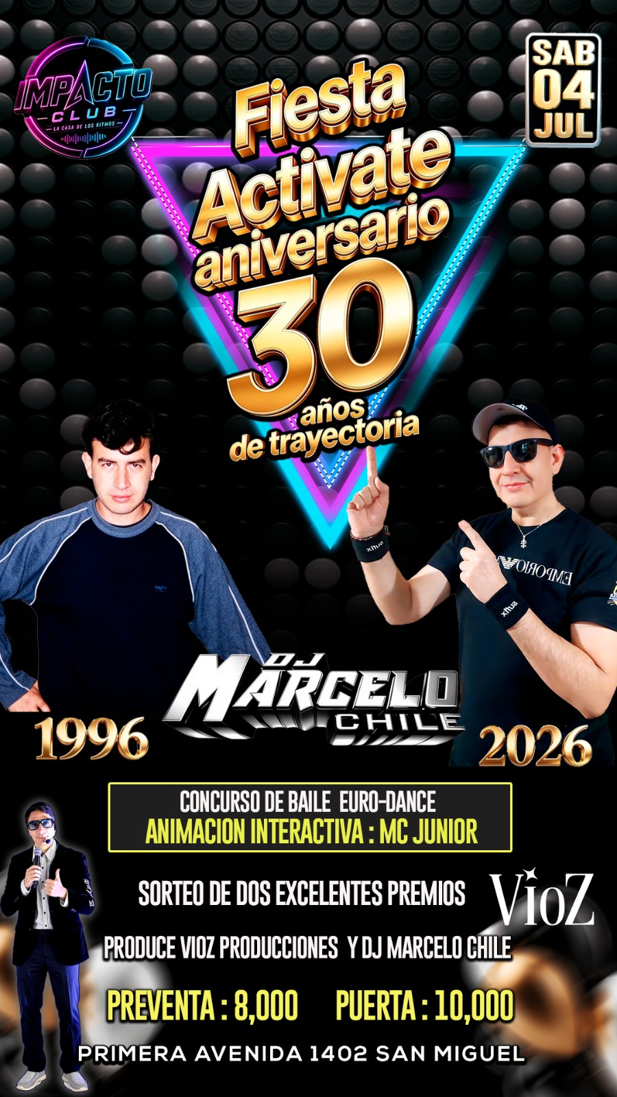 Afiche de Fiesta Activate - 30 años DJ Marcelo Chile