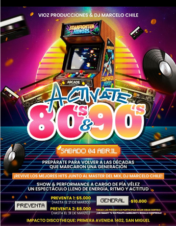 Afiche de Fiesta Activate: lo mejor de estas décadas